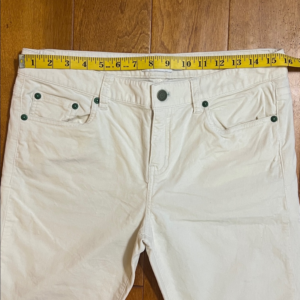 Vineyard Vines Cream Velvet Skinny Pants Size 8 | Old Money Preppy Coastal Luxe - Picture 5 of 12